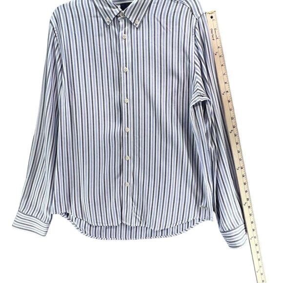 Scotch & Soda Shirt Mens L Blue White Stripe Viscose Button Down Classic Preppy - Picture 9 of 15